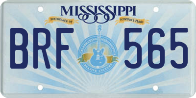 MS license plate BRF565