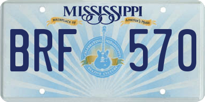 MS license plate BRF570