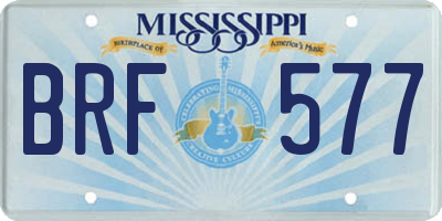 MS license plate BRF577