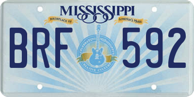 MS license plate BRF592