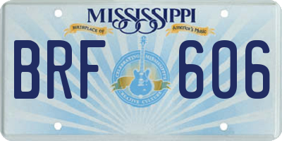 MS license plate BRF606
