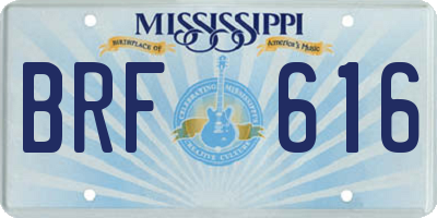 MS license plate BRF616