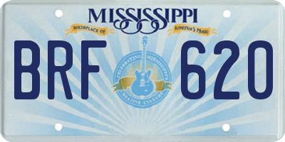 MS license plate BRF620