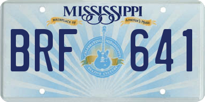 MS license plate BRF641