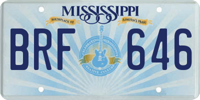 MS license plate BRF646