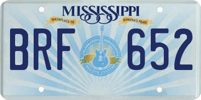 MS license plate BRF652