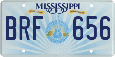 MS license plate BRF656
