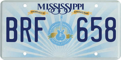 MS license plate BRF658