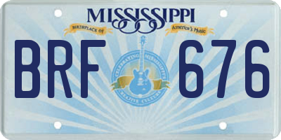 MS license plate BRF676
