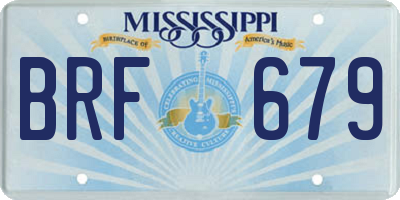 MS license plate BRF679