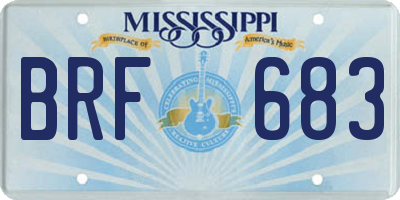 MS license plate BRF683