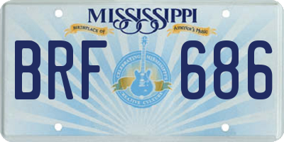 MS license plate BRF686