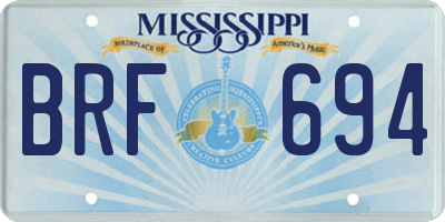 MS license plate BRF694