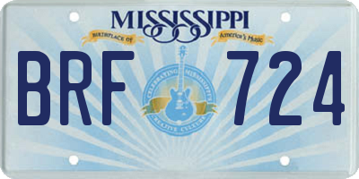 MS license plate BRF724