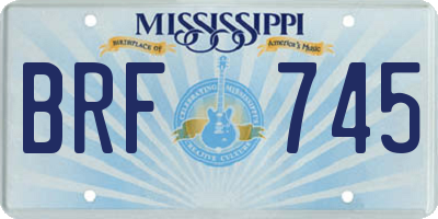 MS license plate BRF745