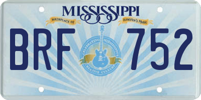 MS license plate BRF752