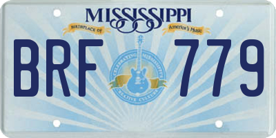 MS license plate BRF779