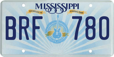 MS license plate BRF780