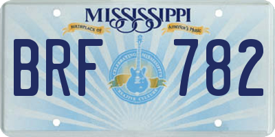 MS license plate BRF782