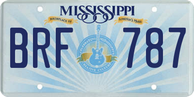 MS license plate BRF787
