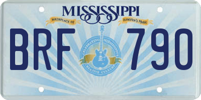 MS license plate BRF790