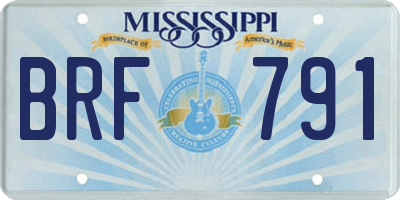MS license plate BRF791