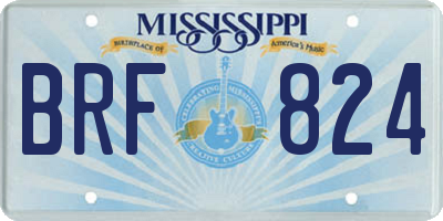 MS license plate BRF824
