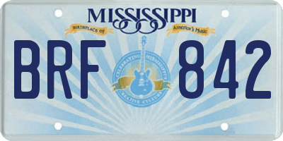 MS license plate BRF842
