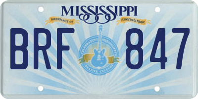 MS license plate BRF847