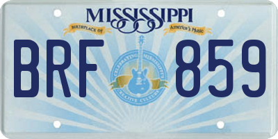 MS license plate BRF859