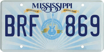 MS license plate BRF869