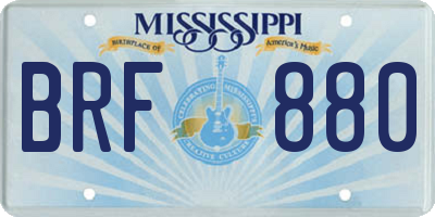 MS license plate BRF880