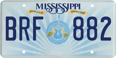 MS license plate BRF882