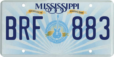 MS license plate BRF883