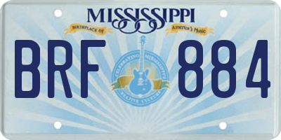 MS license plate BRF884