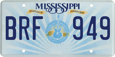 MS license plate BRF949