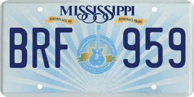 MS license plate BRF959