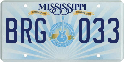 MS license plate BRG033