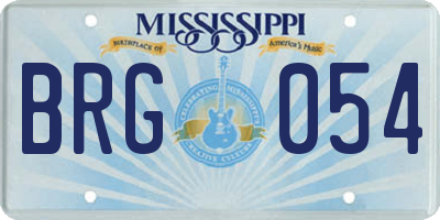 MS license plate BRG054