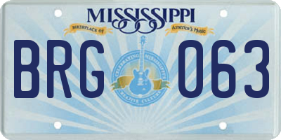 MS license plate BRG063