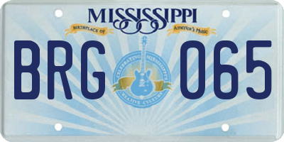 MS license plate BRG065
