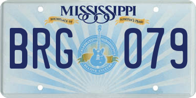 MS license plate BRG079