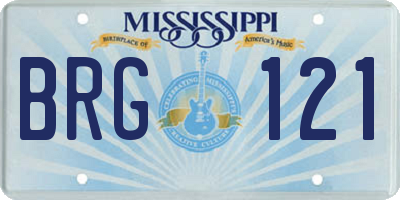 MS license plate BRG121