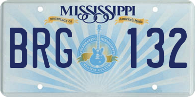 MS license plate BRG132