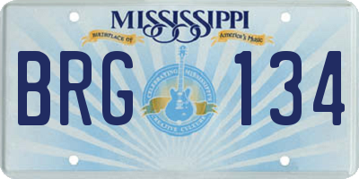 MS license plate BRG134