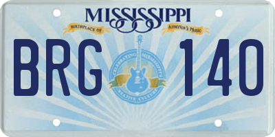 MS license plate BRG140