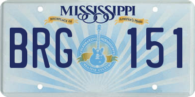 MS license plate BRG151