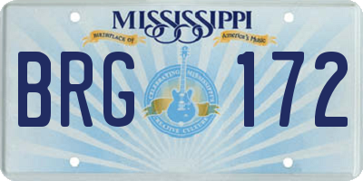 MS license plate BRG172