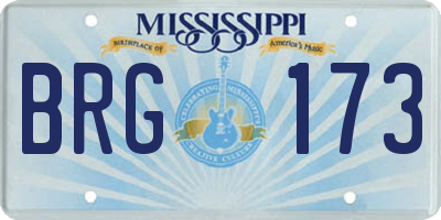 MS license plate BRG173