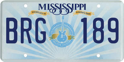 MS license plate BRG189